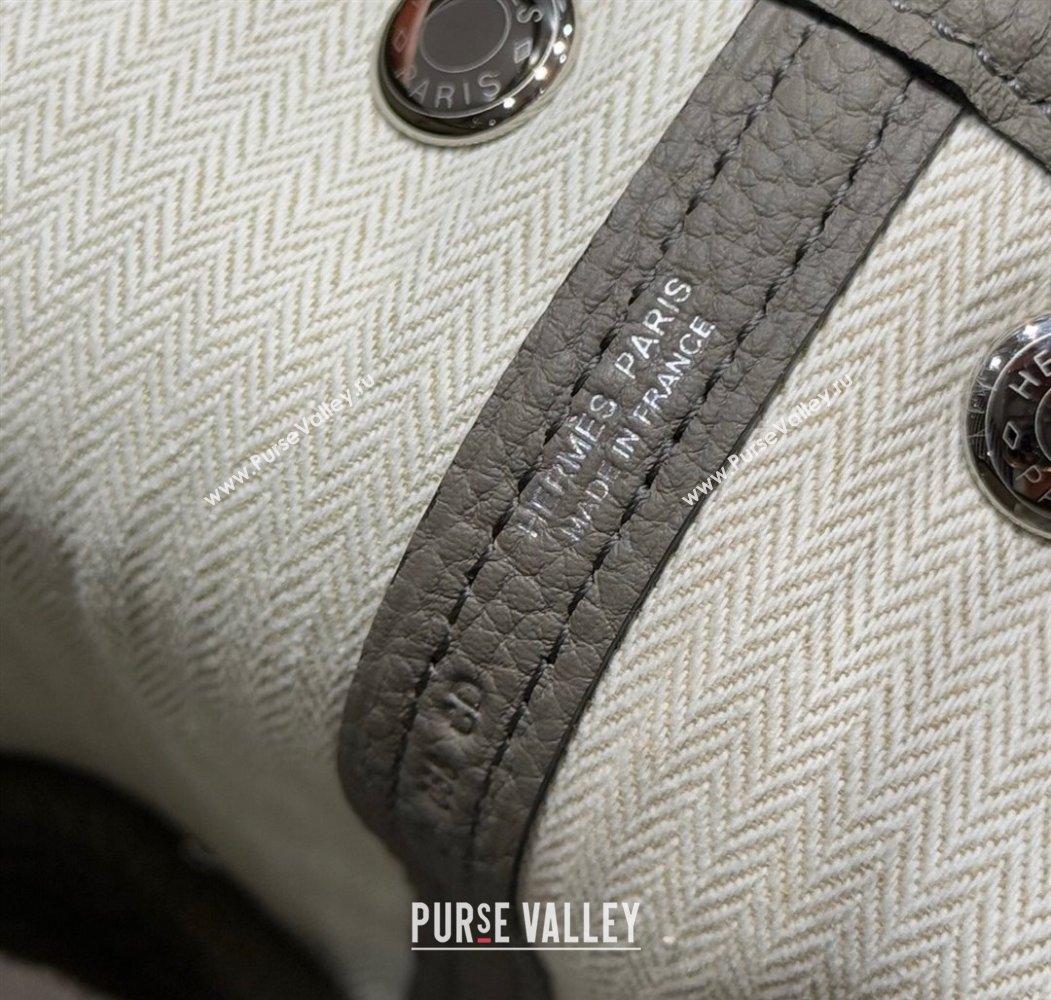 Hermes Garden Party Mini Bag 23cm in Germany Leather Cloud Grey 2025 (FL-250809043)