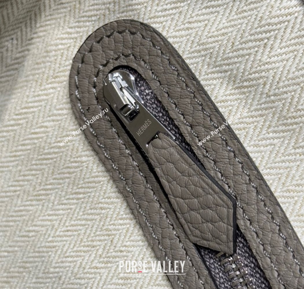 Hermes Garden Party Mini Bag 23cm in Germany Leather Cloud Grey 2025 (FL-250809043)