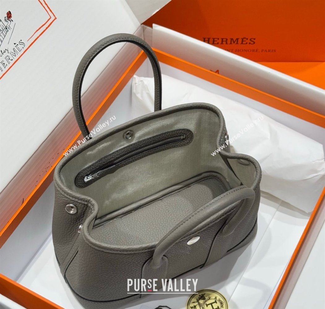 Hermes Garden Party Mini Bag 23cm in Germany Leather Cloud Grey 2025 (FL-250809043)