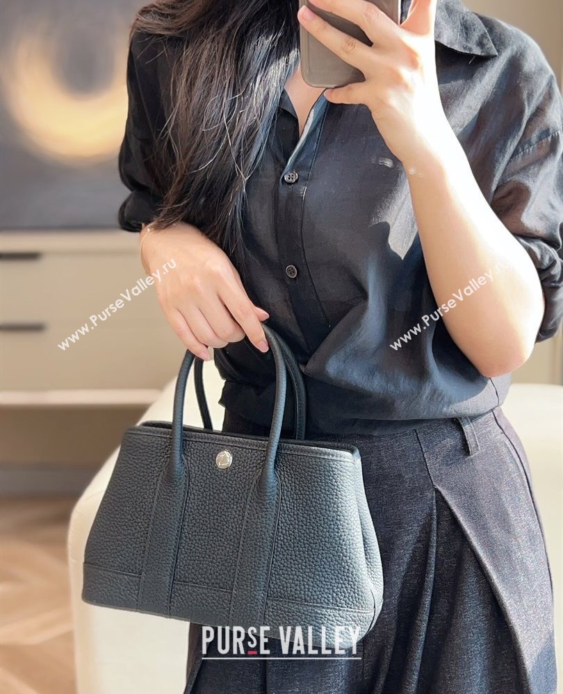 Hermes Garden Party Mini Bag 23cm in Germany Leather Black/Silver 2025 (FL-250809044)