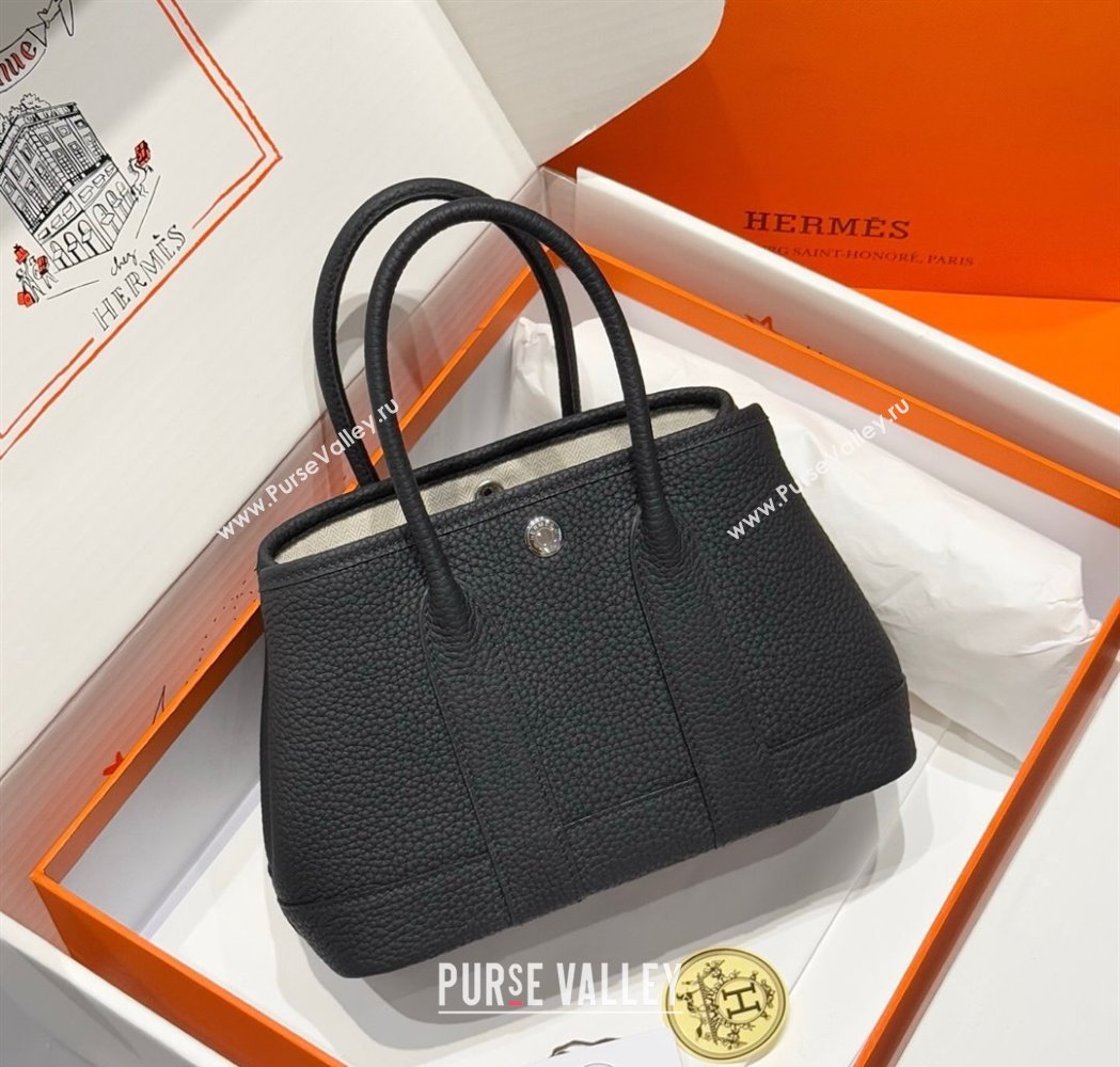 Hermes Garden Party Mini Bag 23cm in Germany Leather Black/Silver 2025 (FL-250809044)