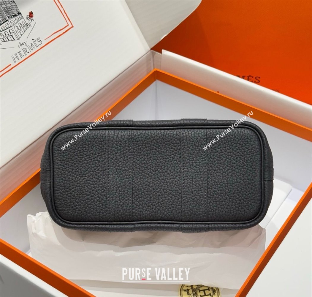 Hermes Garden Party Mini Bag 23cm in Germany Leather Black/Silver 2025 (FL-250809044)