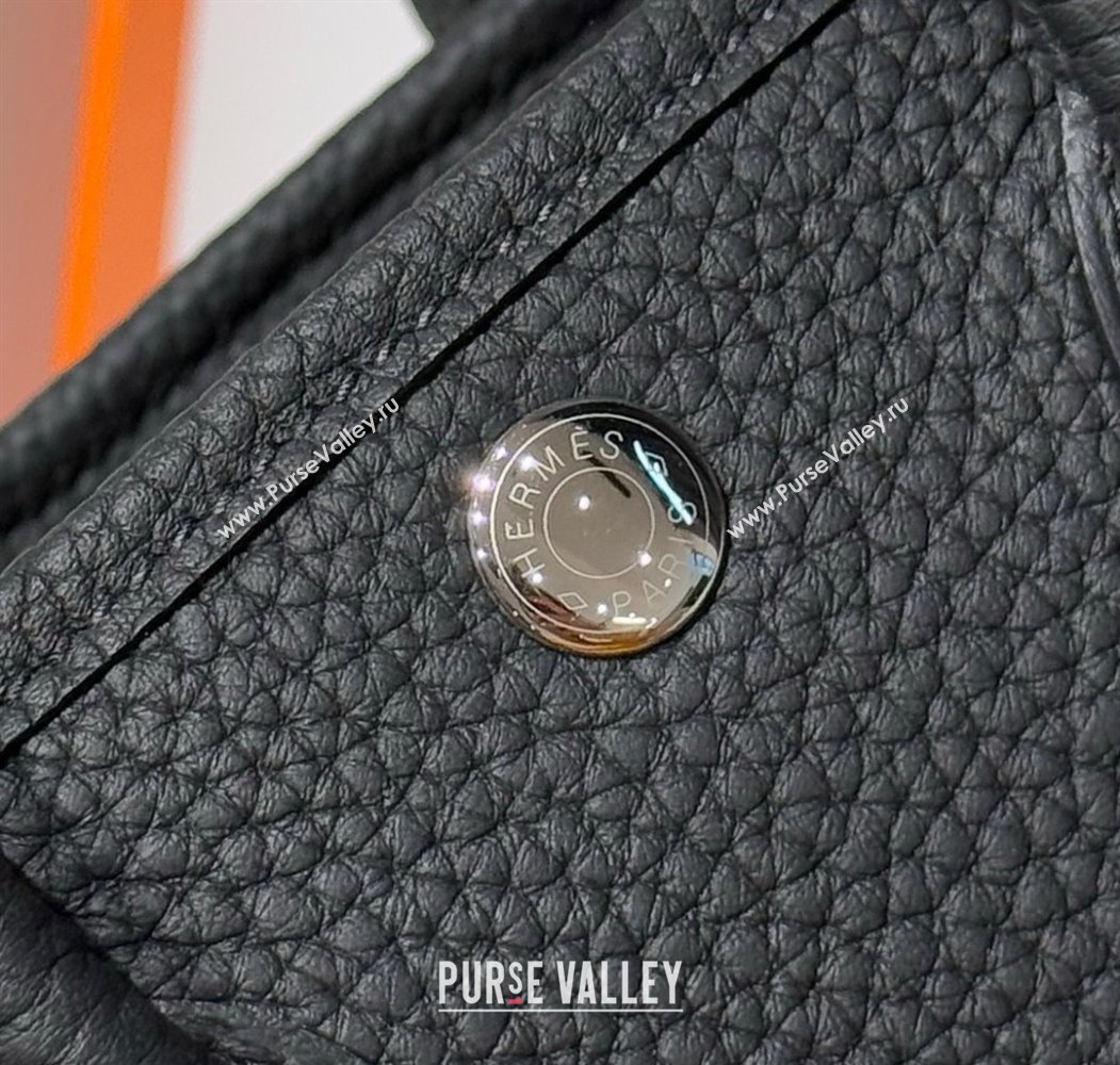 Hermes Garden Party Mini Bag 23cm in Germany Leather Black/Silver 2025 (FL-250809044)