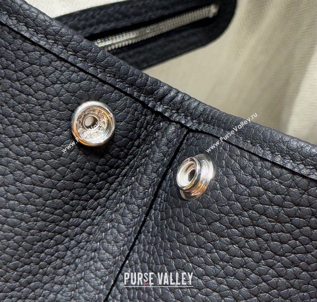 Hermes Garden Party Mini Bag 23cm in Germany Leather Black/Silver 2025 (FL-250809044)