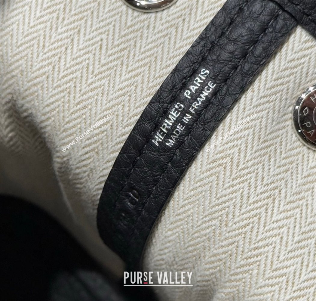 Hermes Garden Party Mini Bag 23cm in Germany Leather Black/Silver 2025 (FL-250809044)