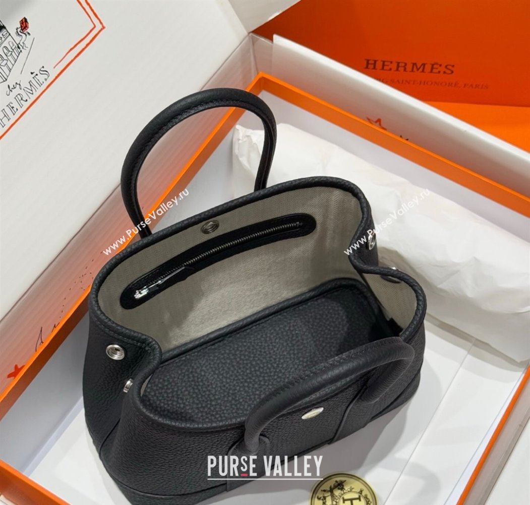 Hermes Garden Party Mini Bag 23cm in Germany Leather Black/Silver 2025 (FL-250809044)