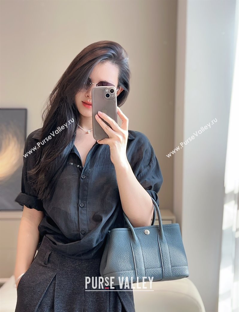 Hermes Garden Party Mini Bag 23cm in Germany Leather Slate Grey 2025 (FL-250809045)