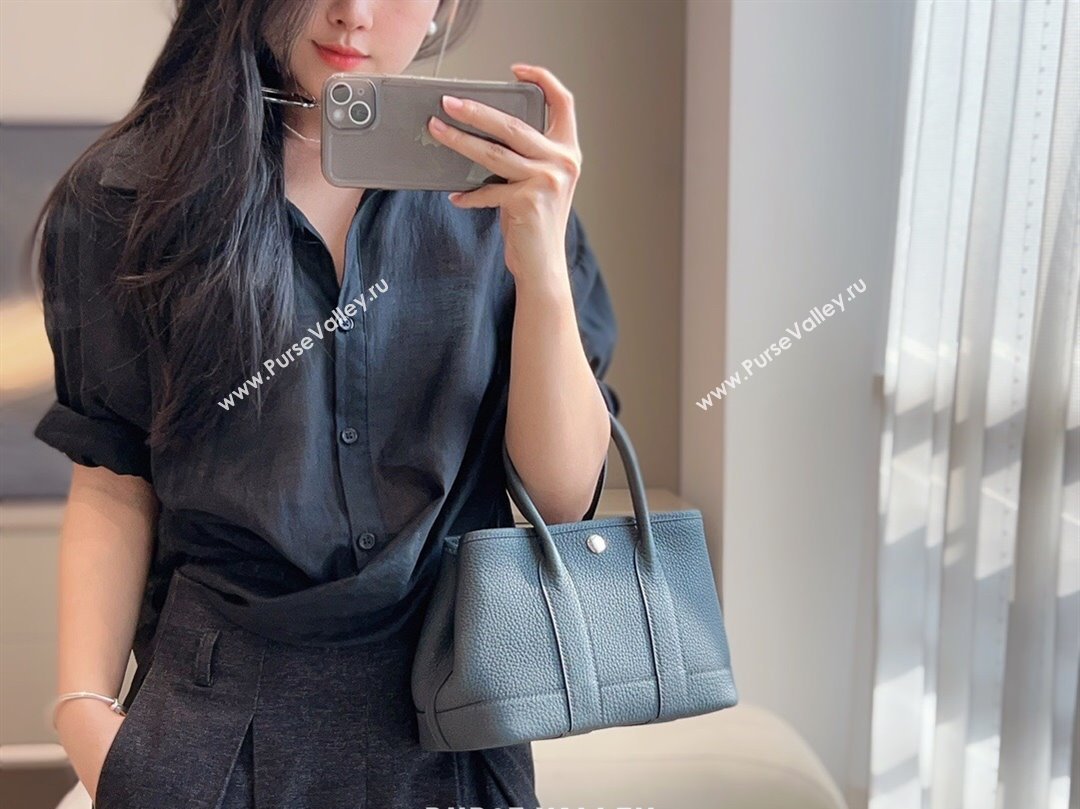 Hermes Garden Party Mini Bag 23cm in Germany Leather Slate Grey 2025 (FL-250809045)