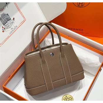 Hermes Garden Party Mini Bag 23cm in Germany Leather Elephant Grey 2025 (FL-250809046)