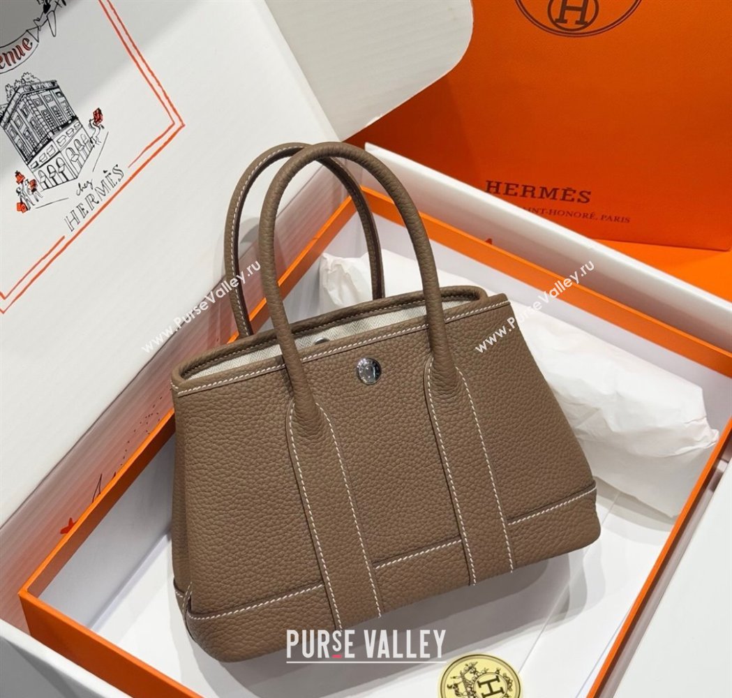 Hermes Garden Party Mini Bag 23cm in Germany Leather Elephant Grey 2025 (FL-250809046)