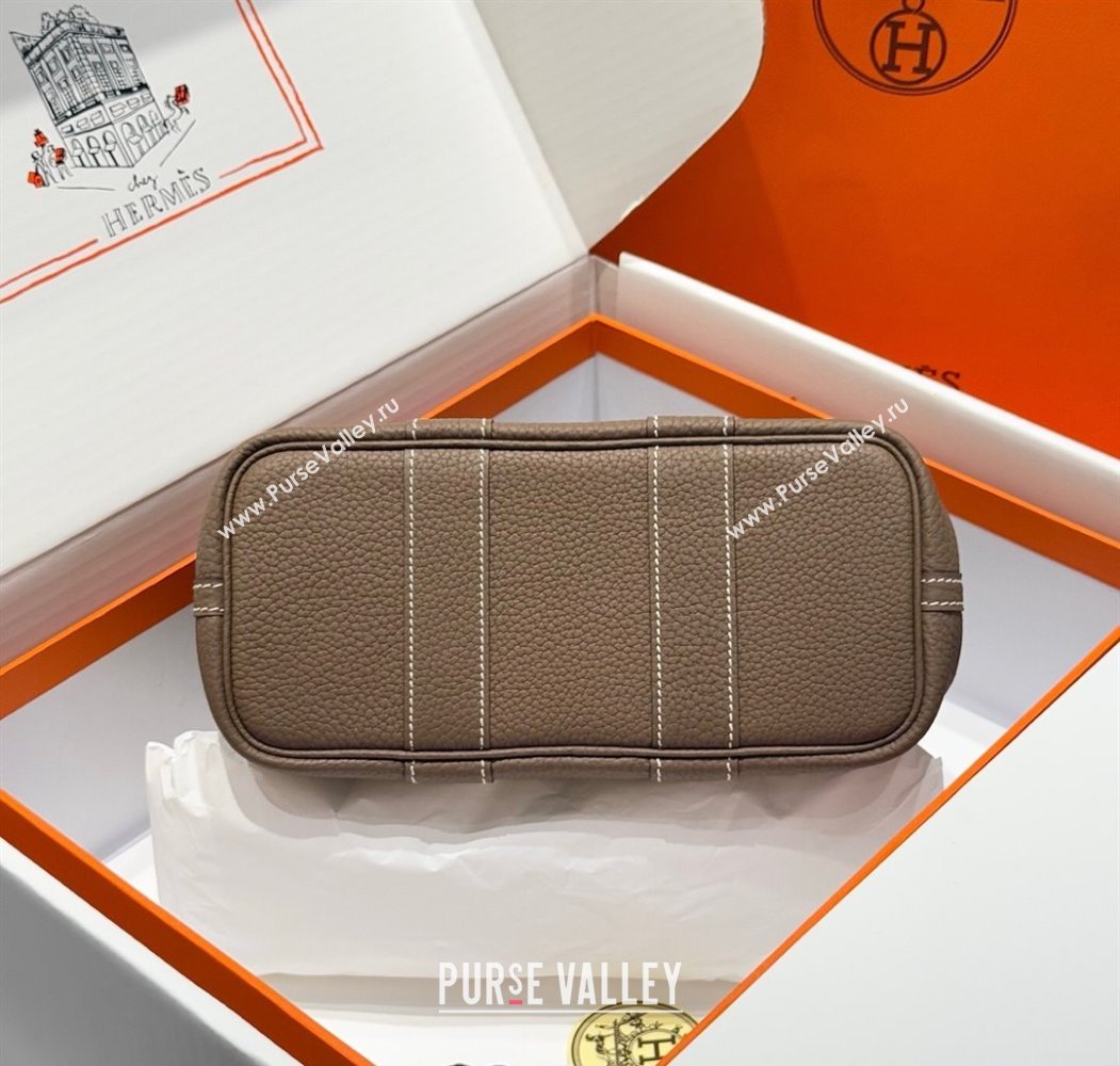 Hermes Garden Party Mini Bag 23cm in Germany Leather Elephant Grey 2025 (FL-250809046)
