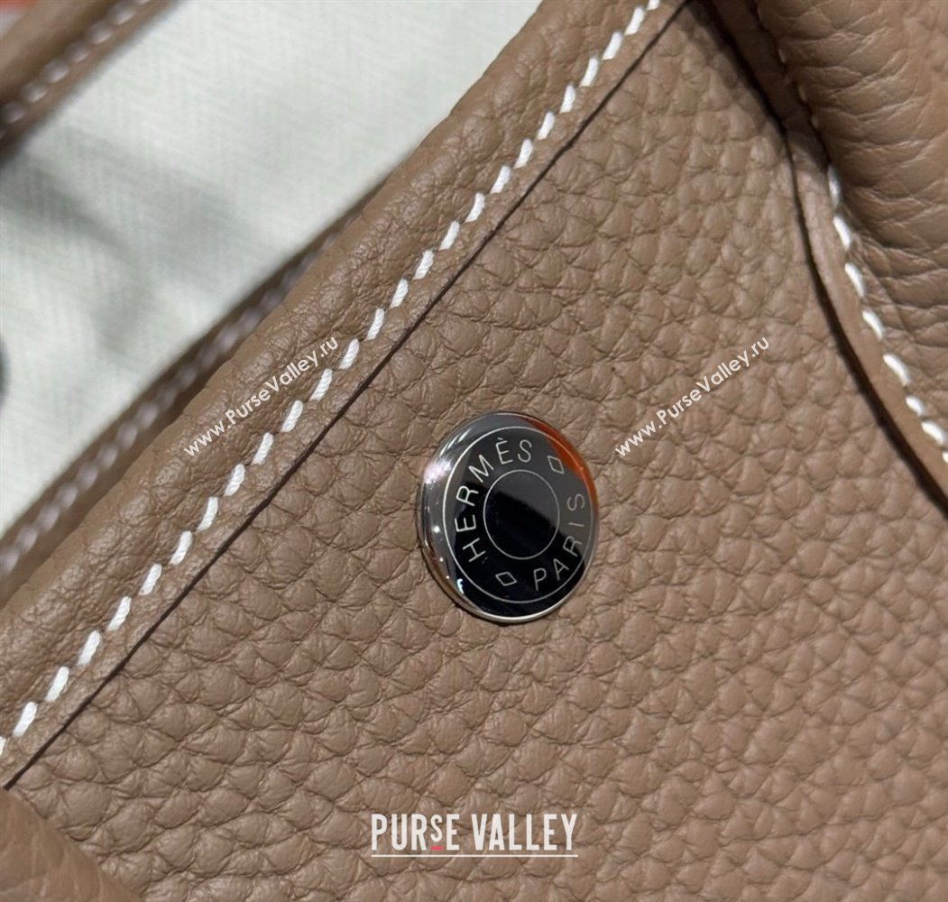 Hermes Garden Party Mini Bag 23cm in Germany Leather Elephant Grey 2025 (FL-250809046)