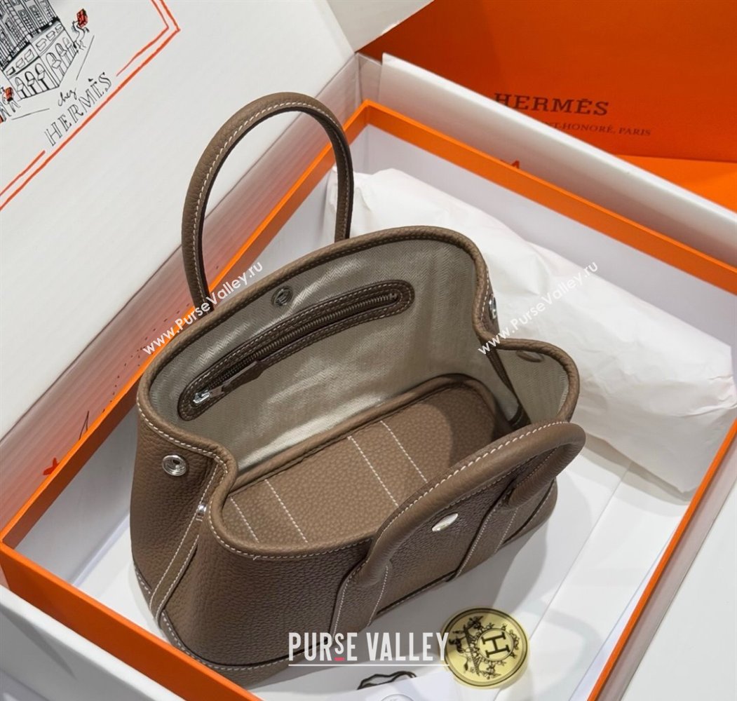 Hermes Garden Party Mini Bag 23cm in Germany Leather Elephant Grey 2025 (FL-250809046)