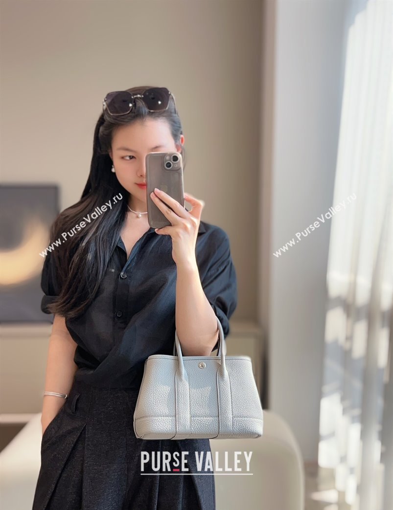 Hermes Garden Party Mini Bag 23cm in Germany Leather Glacier Blue 2025 (FL-250809047)