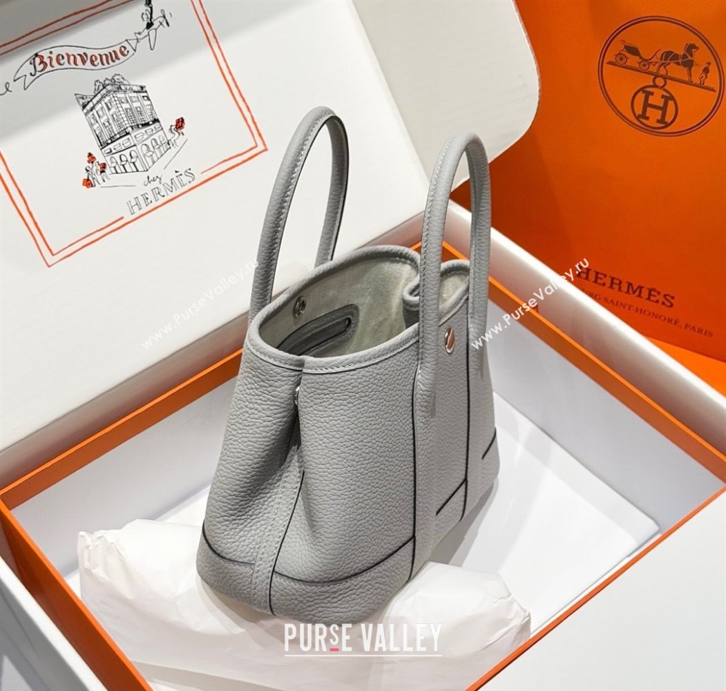 Hermes Garden Party Mini Bag 23cm in Germany Leather Glacier Blue 2025 (FL-250809047)