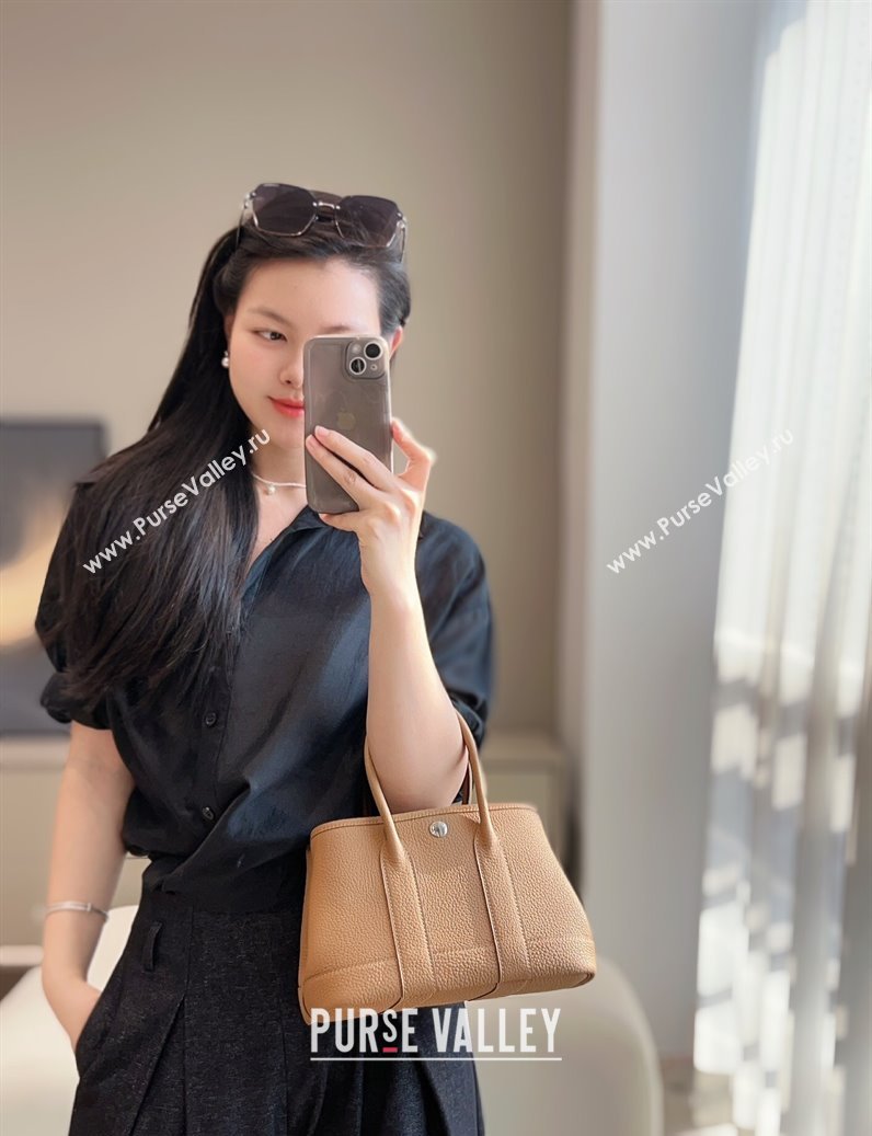 Hermes Garden Party Mini Bag 23cm in Germany Leather Biscuit Beige 2025 (FL-250809049)