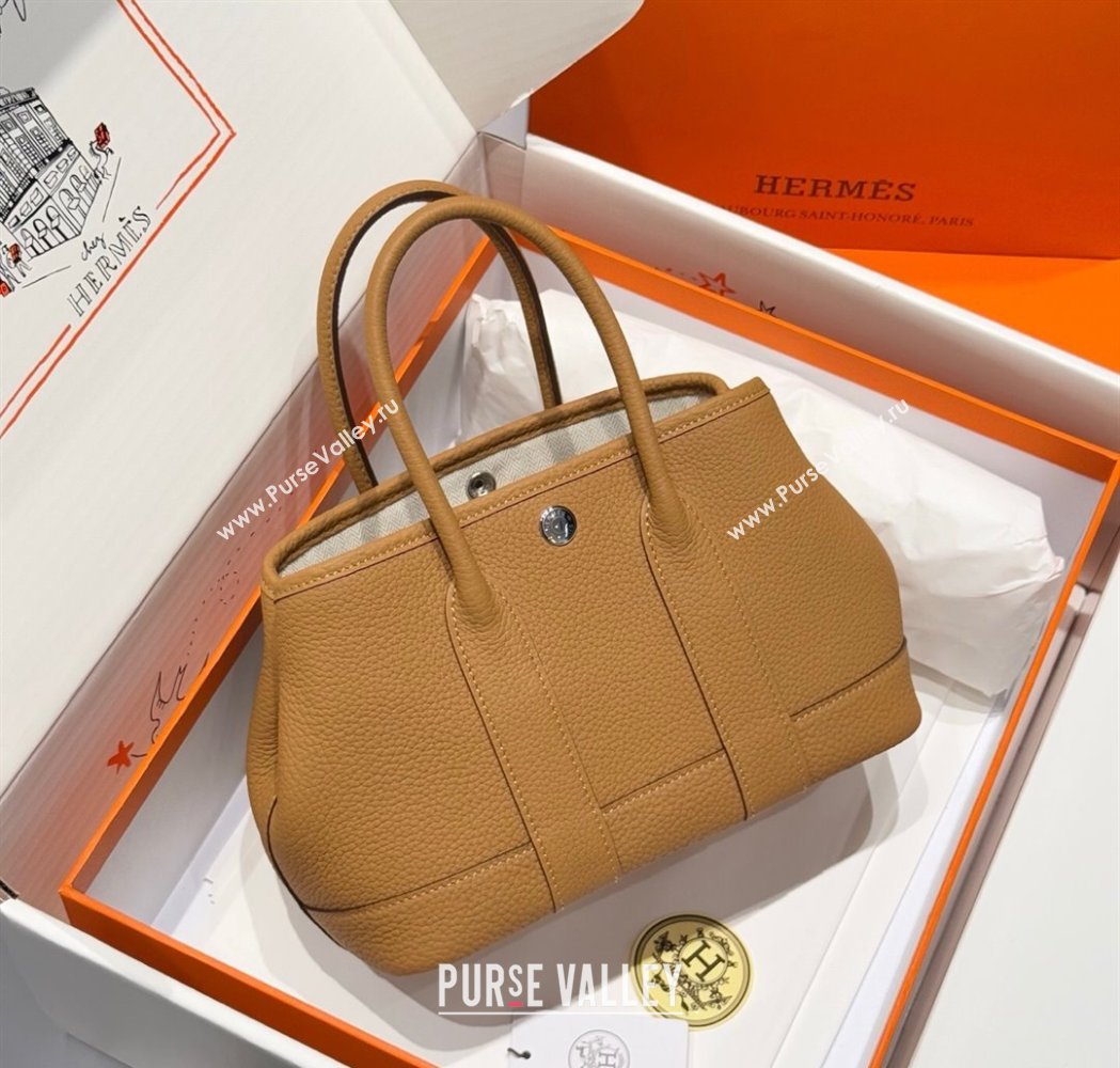 Hermes Garden Party Mini Bag 23cm in Germany Leather Biscuit Beige 2025 (FL-250809049)