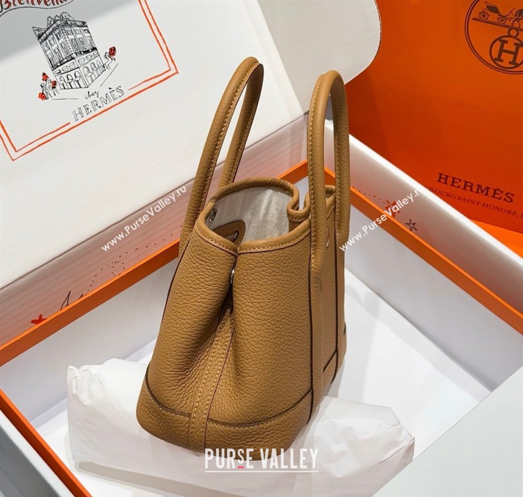 Hermes Garden Party Mini Bag 23cm in Germany Leather Biscuit Beige 2025 (FL-250809049)