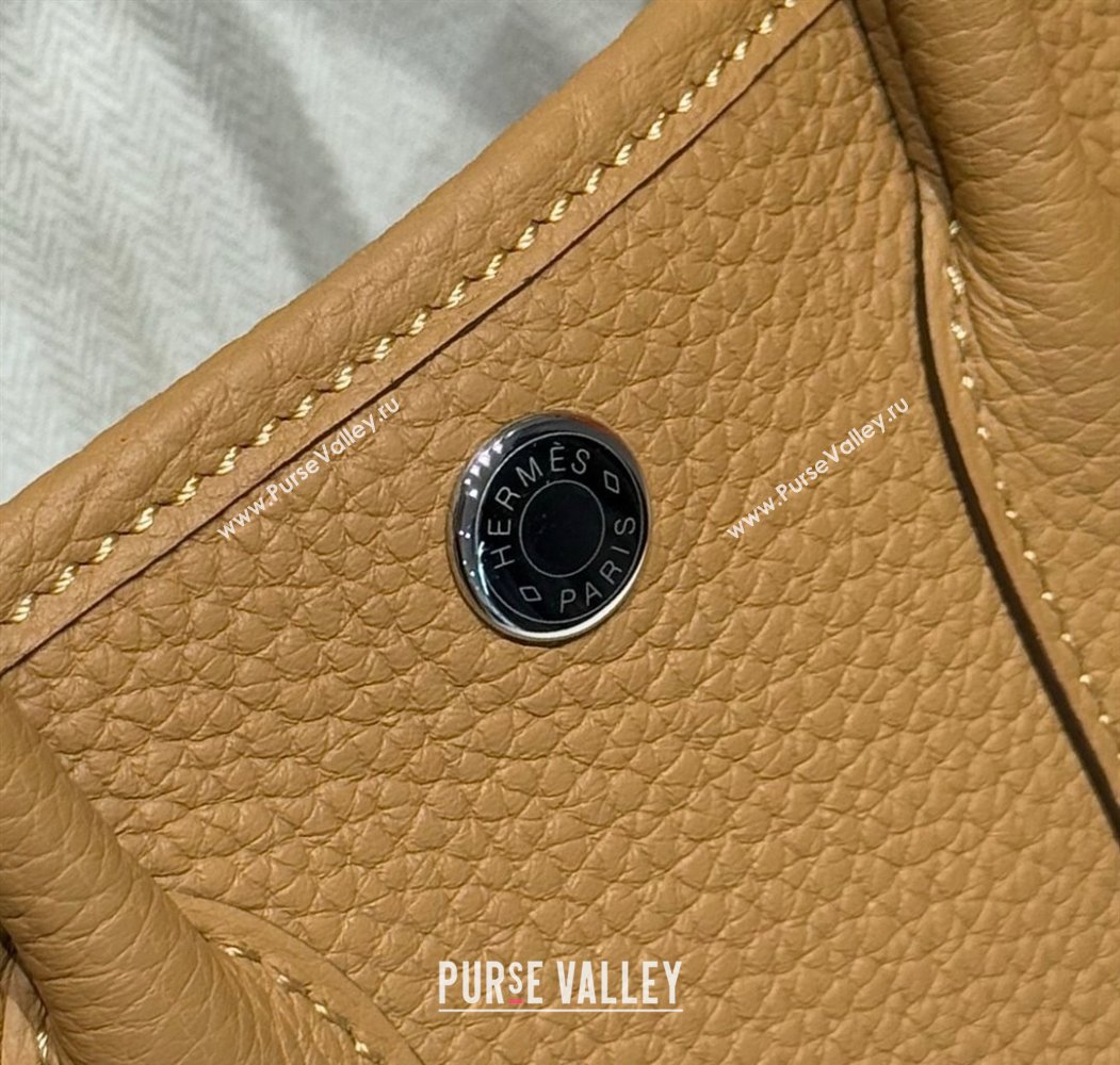 Hermes Garden Party Mini Bag 23cm in Germany Leather Biscuit Beige 2025 (FL-250809049)