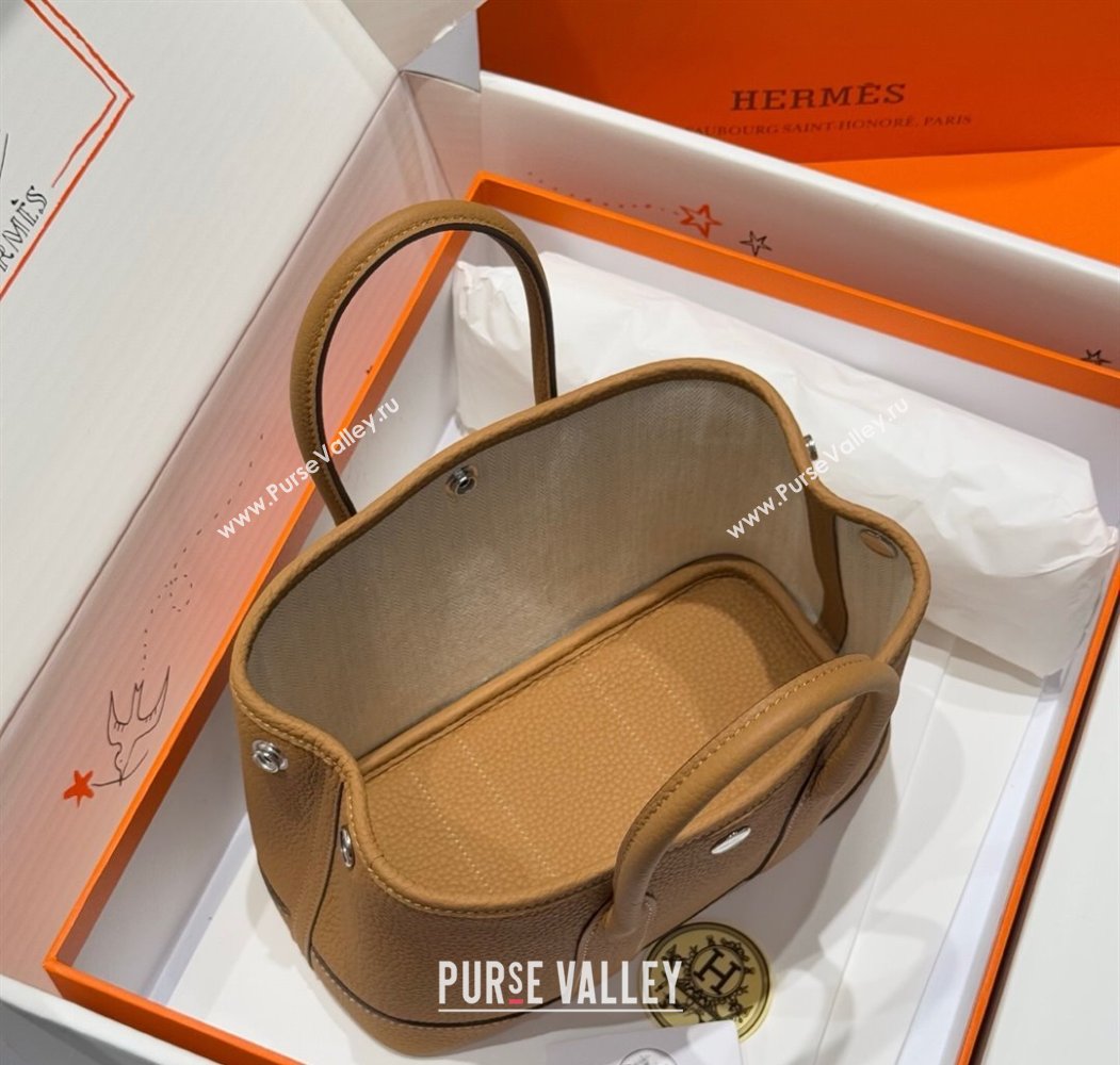 Hermes Garden Party Mini Bag 23cm in Germany Leather Biscuit Beige 2025 (FL-250809049)