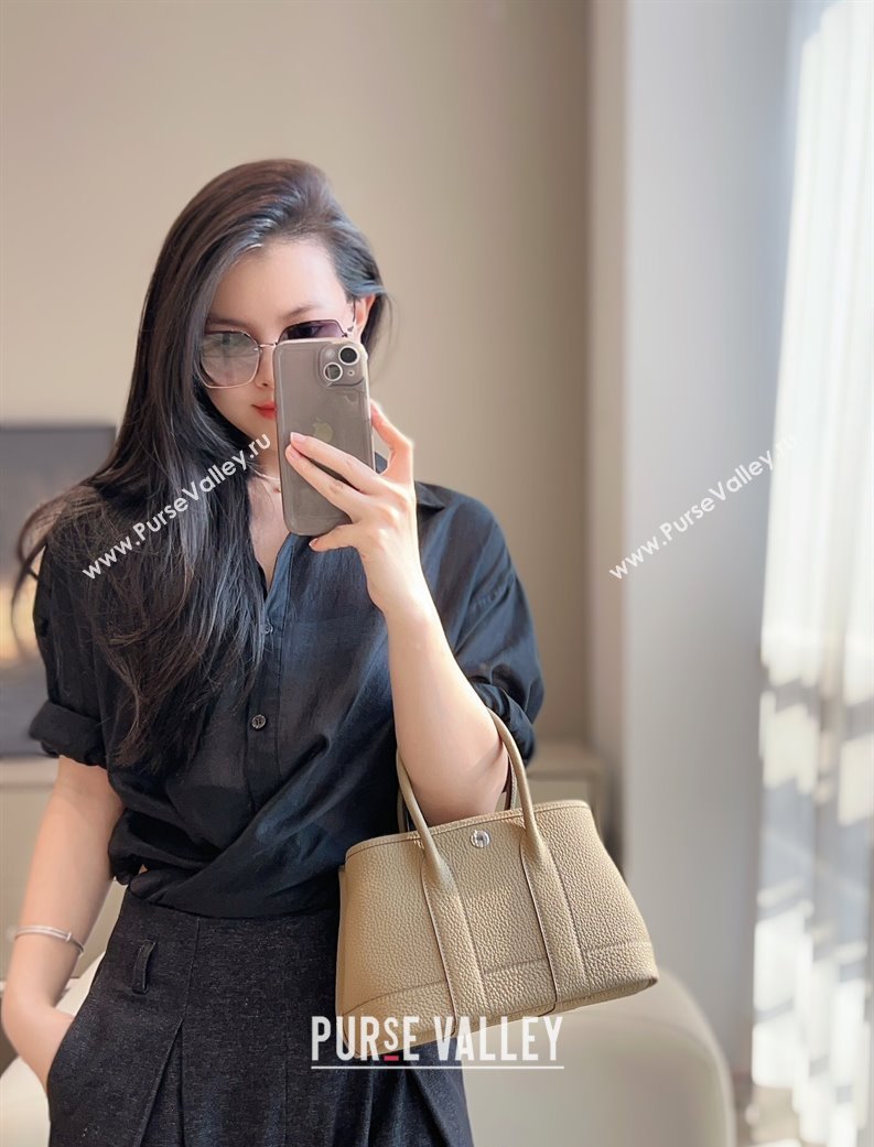 Hermes Garden Party Mini Bag 23cm in Germany Leather Alpha Beige 2025 (FL-250809051)