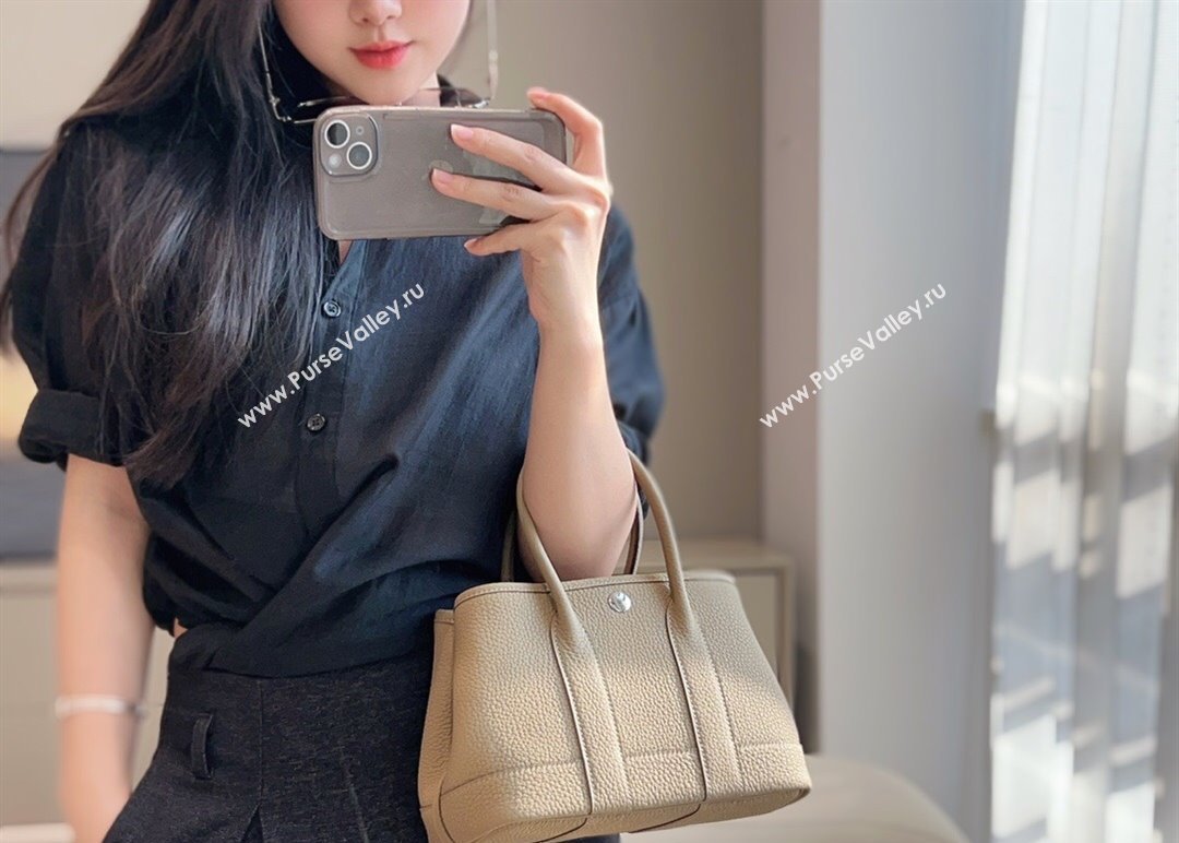 Hermes Garden Party Mini Bag 23cm in Germany Leather Alpha Beige 2025 (FL-250809051)