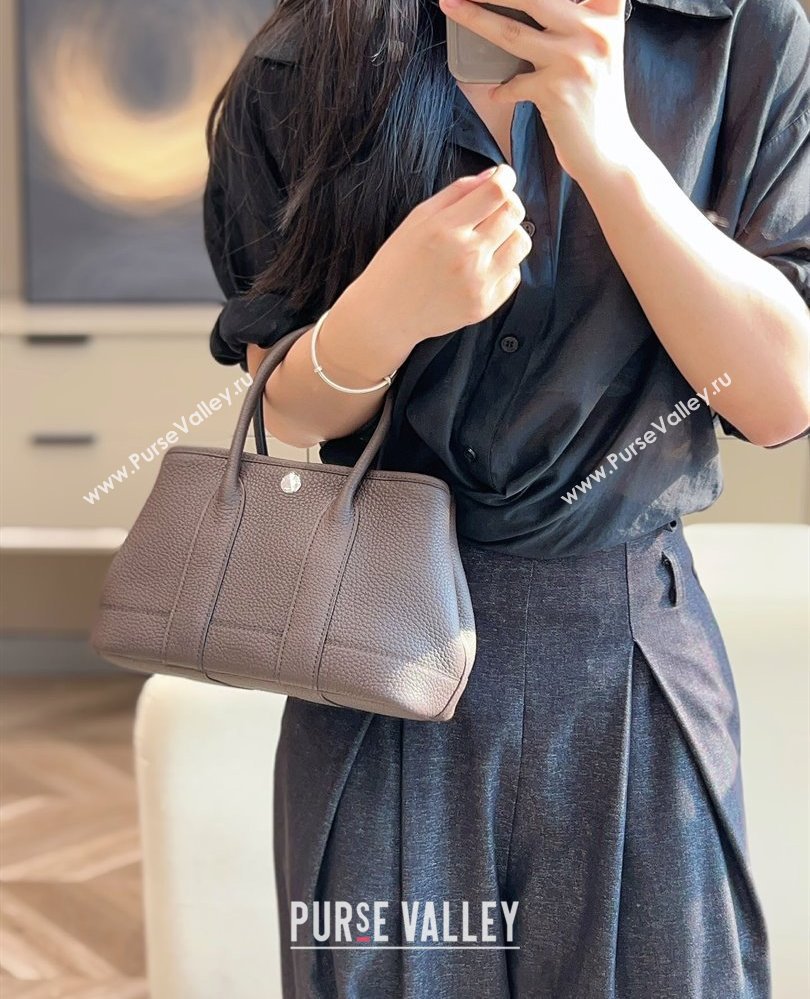 Hermes Garden Party Mini Bag 23cm in Germany Leather Ebony 2025 (FL-250809052)