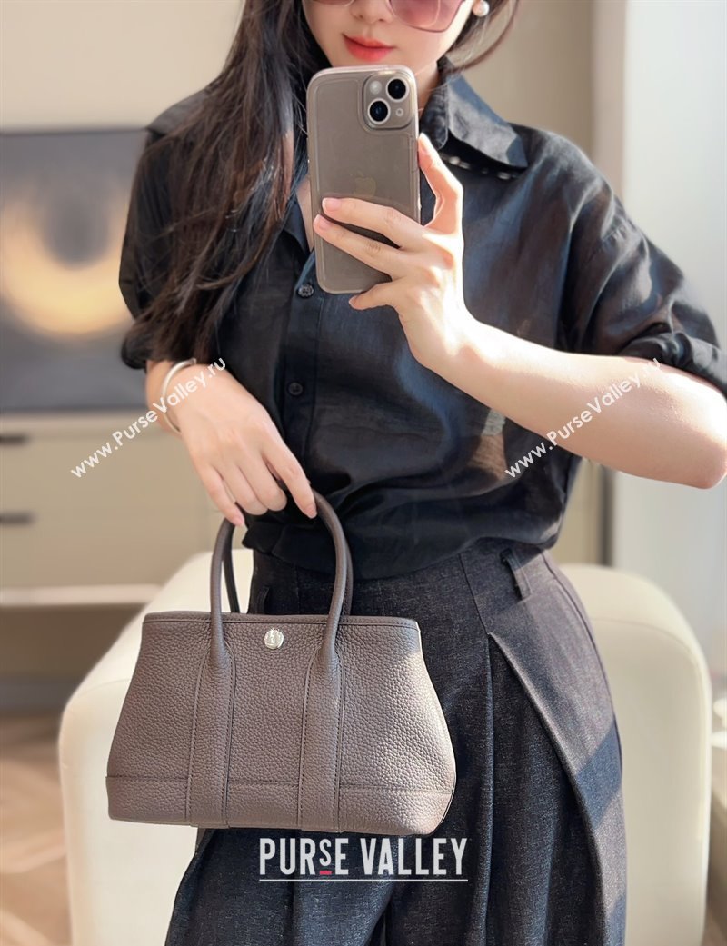 Hermes Garden Party Mini Bag 23cm in Germany Leather Ebony 2025 (FL-250809052)