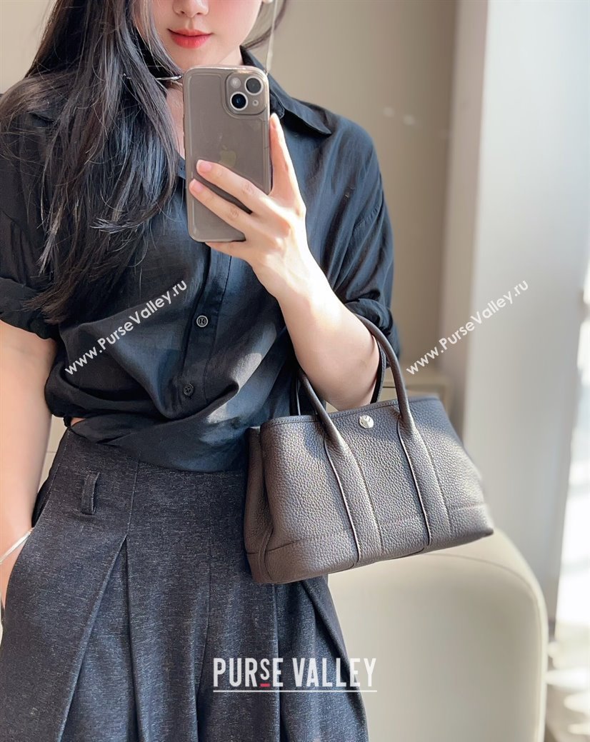Hermes Garden Party Mini Bag 23cm in Germany Leather Ebony 2025 (FL-250809052)