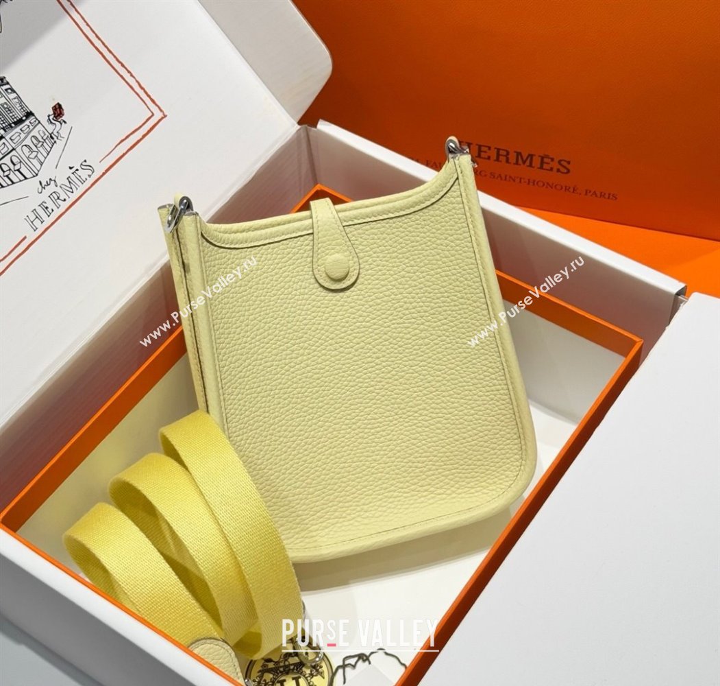 Hermes Evelyne Mini Bag 18cm in Togo Calfskin Leather Milton Yellow 2025 (FL-250808142)