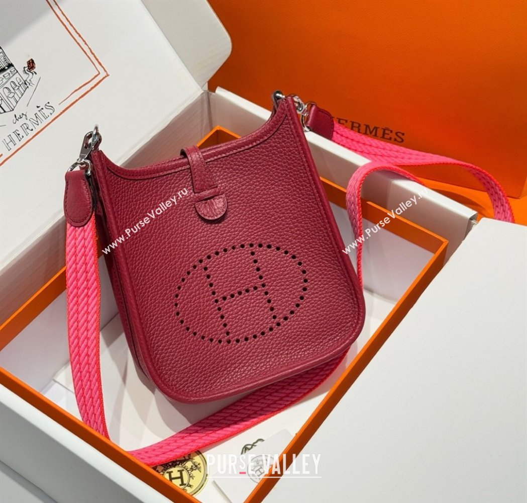 Hermes Evelyne Mini Bag 18cm in Togo Calfskin Leather Stone Red 2025 (FL-250808143)