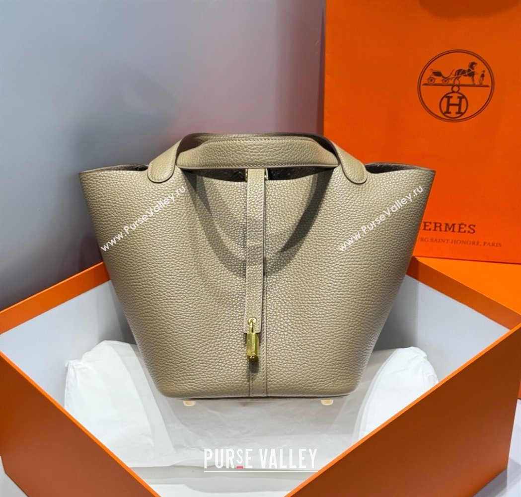 Hermes Picotin Lock Bag 22cm in Togo Calfskin Leather Alpha Beige 2025 (FL-250808152)