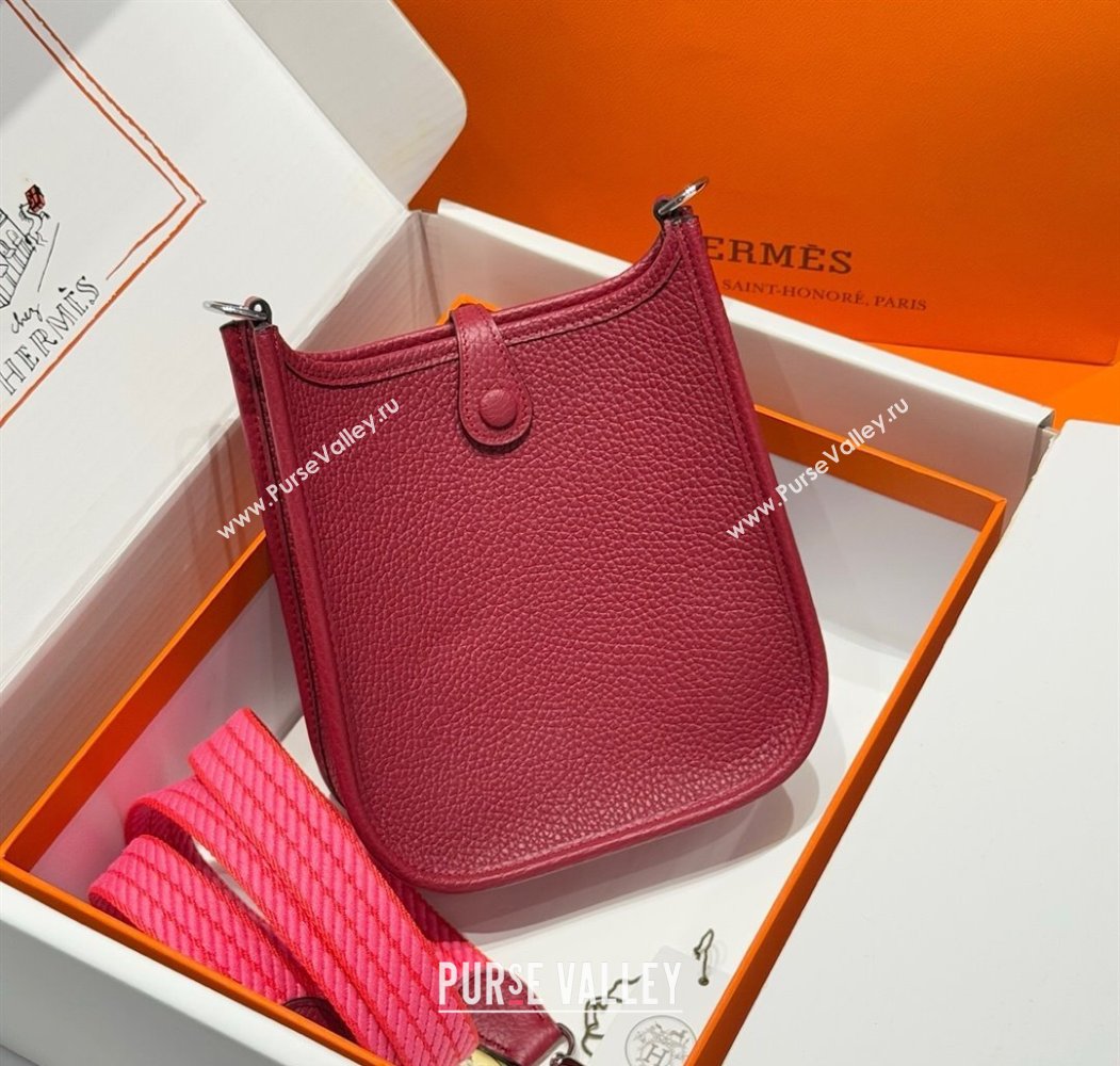 Hermes Evelyne Mini Bag 18cm in Togo Calfskin Leather Stone Red 2025 (FL-250808143)