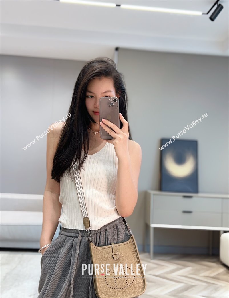 Hermes Evelyne Mini Bag 18cm in Togo Calfskin Leather Alpha Beige 2025 (FL-250808144)
