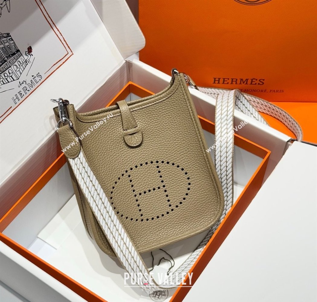 Hermes Evelyne Mini Bag 18cm in Togo Calfskin Leather Alpha Beige 2025 (FL-250808144)