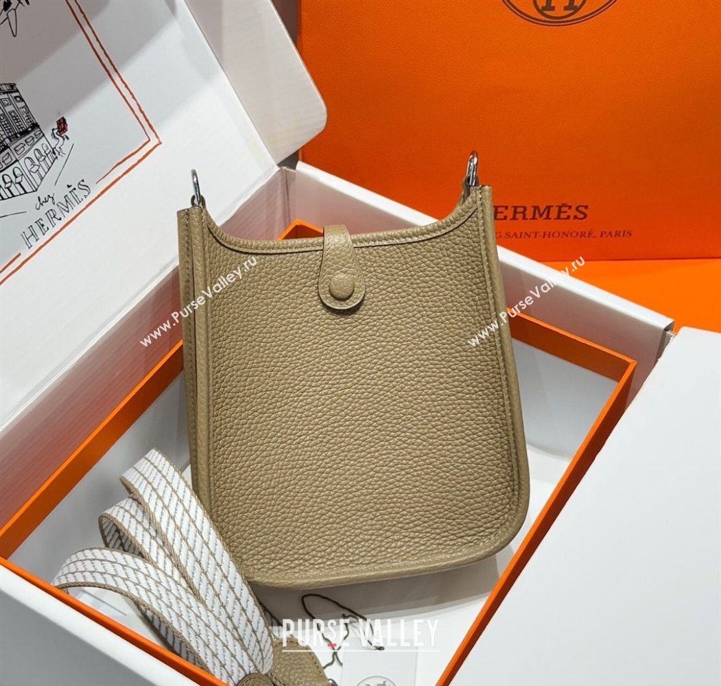 Hermes Evelyne Mini Bag 18cm in Togo Calfskin Leather Alpha Beige 2025 (FL-250808144)