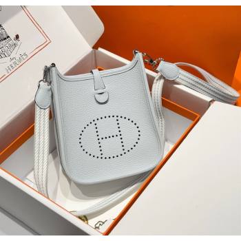 Hermes Evelyne Mini Bag 18cm in Togo Calfskin Leather Fog Blue 2025 (FL-250808145)