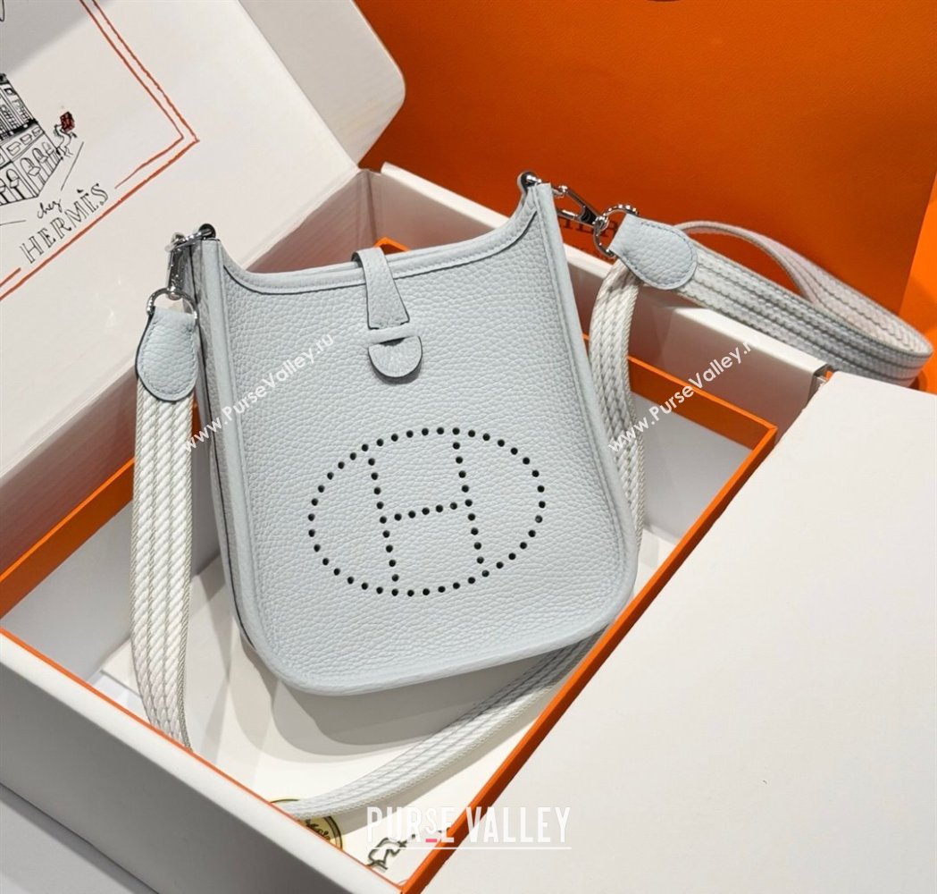 Hermes Evelyne Mini Bag 18cm in Togo Calfskin Leather Fog Blue 2025 (FL-250808145)