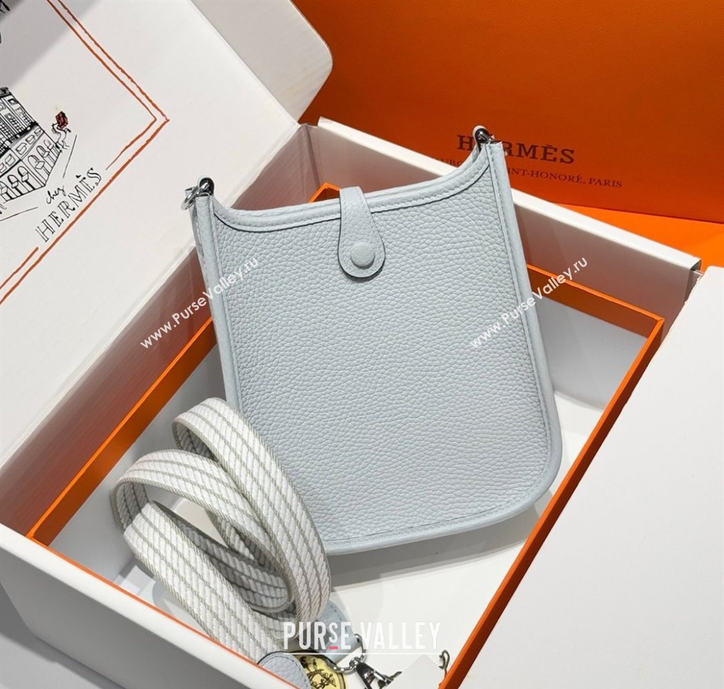 Hermes Evelyne Mini Bag 18cm in Togo Calfskin Leather Fog Blue 2025 (FL-250808145)