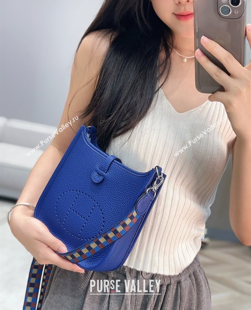 Hermes Evelyne Mini Bag 18cm in Togo Calfskin Leather Electric Blue 2025 (FL-250808146)