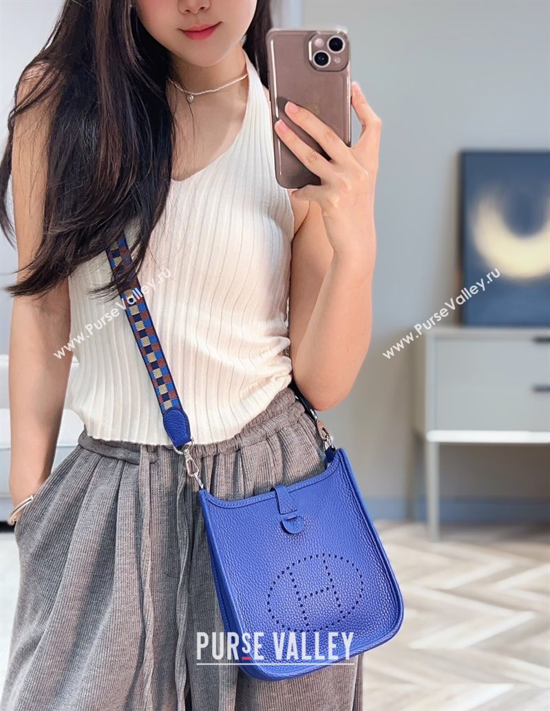 Hermes Evelyne Mini Bag 18cm in Togo Calfskin Leather Electric Blue 2025 (FL-250808146)