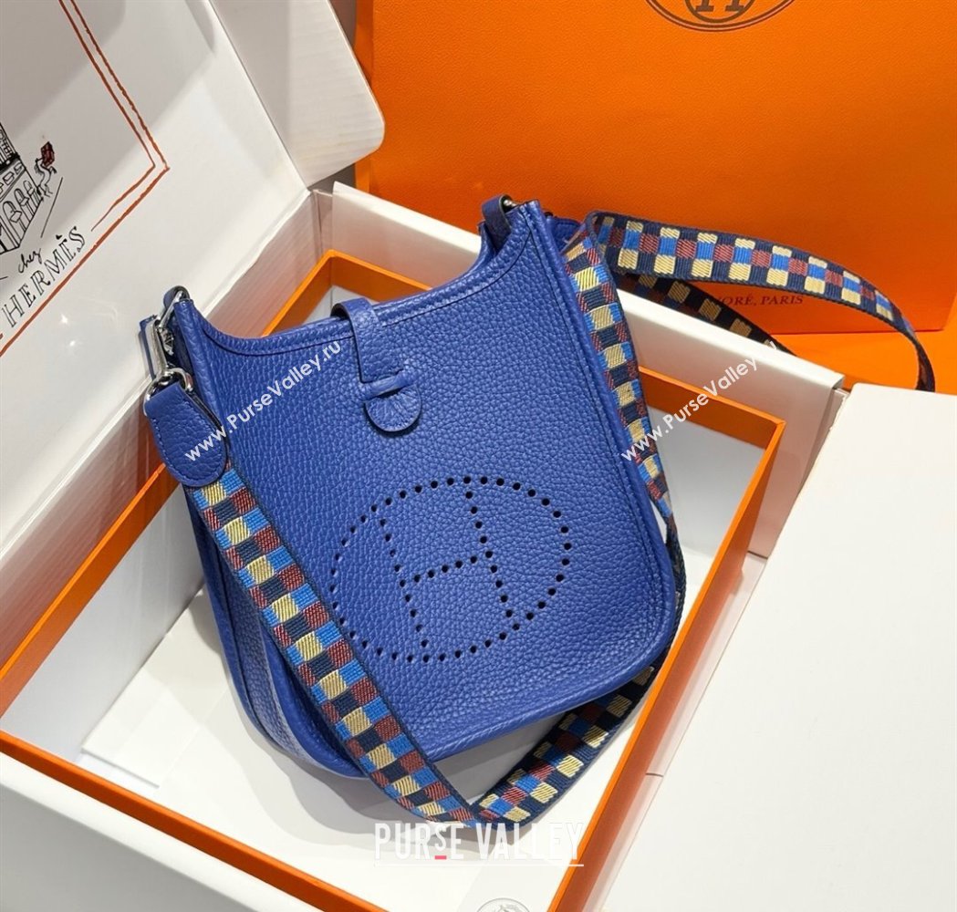 Hermes Evelyne Mini Bag 18cm in Togo Calfskin Leather Electric Blue 2025 (FL-250808146)