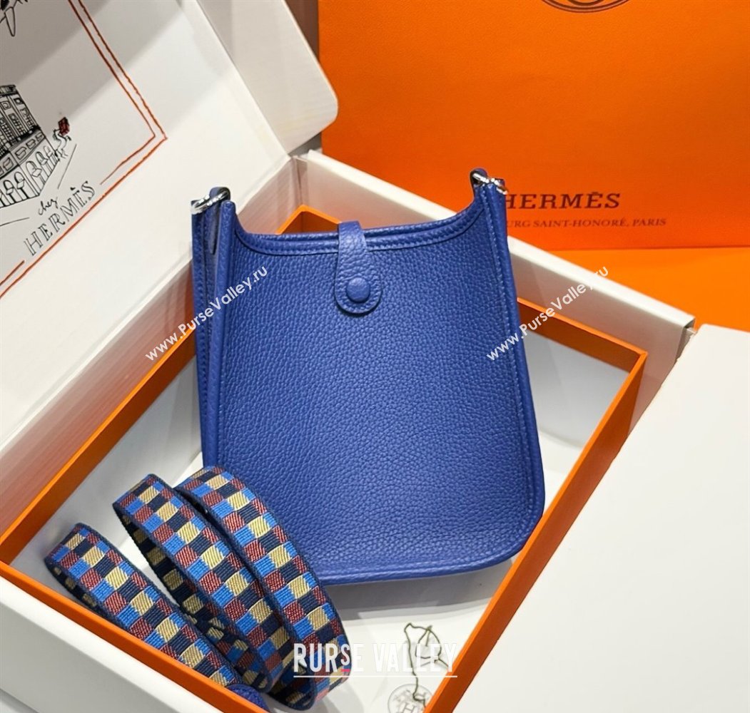 Hermes Evelyne Mini Bag 18cm in Togo Calfskin Leather Electric Blue 2025 (FL-250808146)
