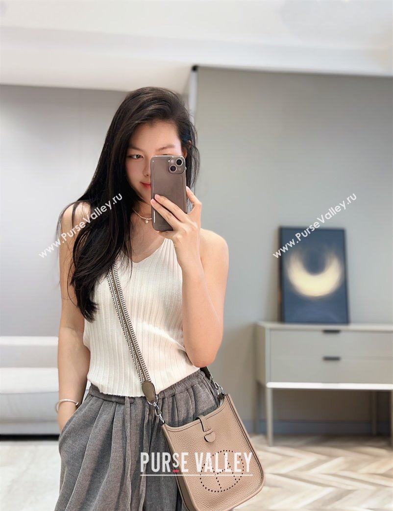 Hermes Evelyne Mini Bag 18cm in Togo Calfskin Leather Pitch Grey 2025 (FL-250808147)