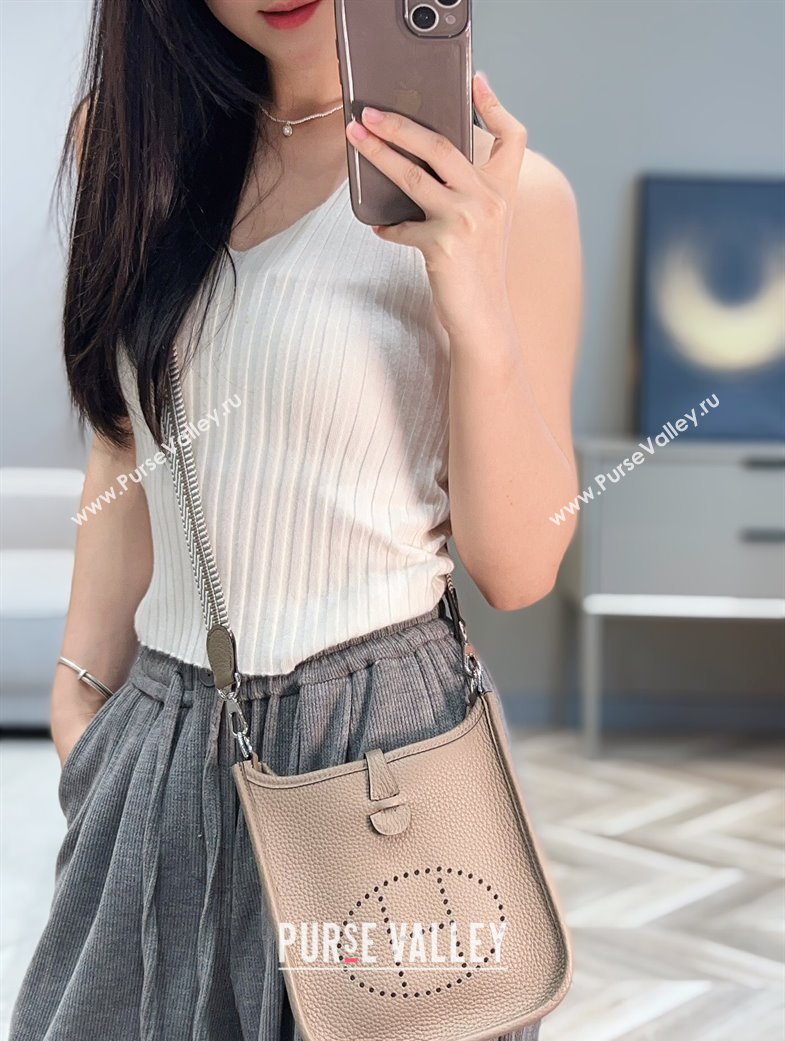 Hermes Evelyne Mini Bag 18cm in Togo Calfskin Leather Pitch Grey 2025 (FL-250808147)