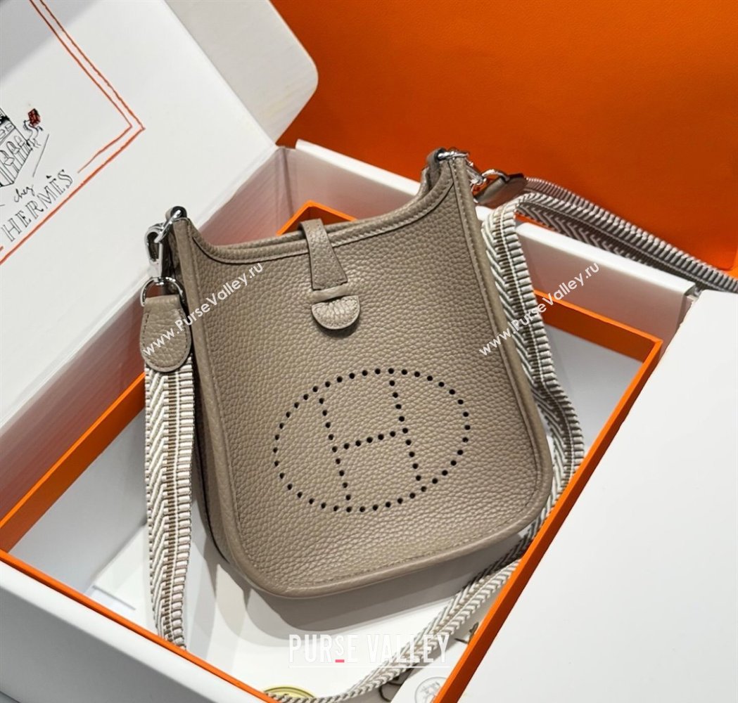 Hermes Evelyne Mini Bag 18cm in Togo Calfskin Leather Pitch Grey 2025 (FL-250808147)