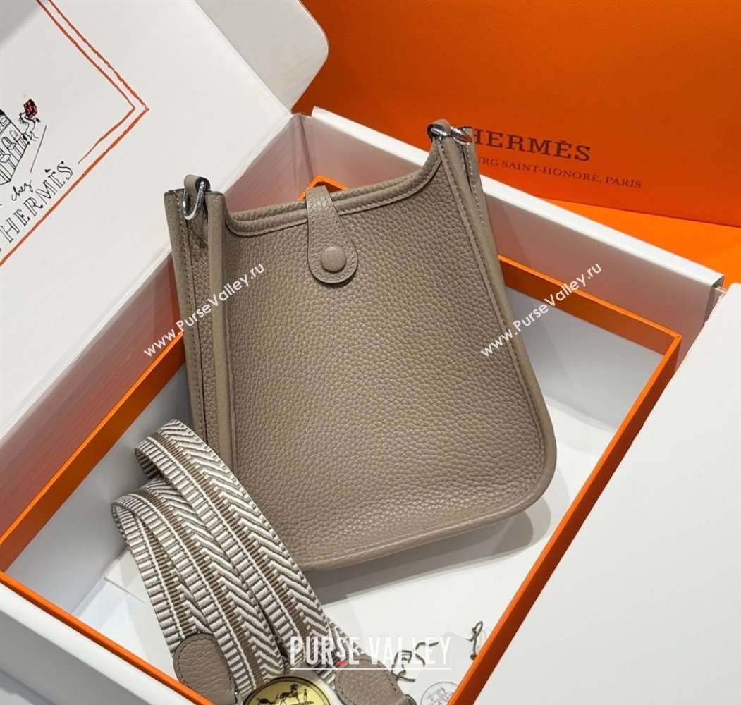 Hermes Evelyne Mini Bag 18cm in Togo Calfskin Leather Pitch Grey 2025 (FL-250808147)