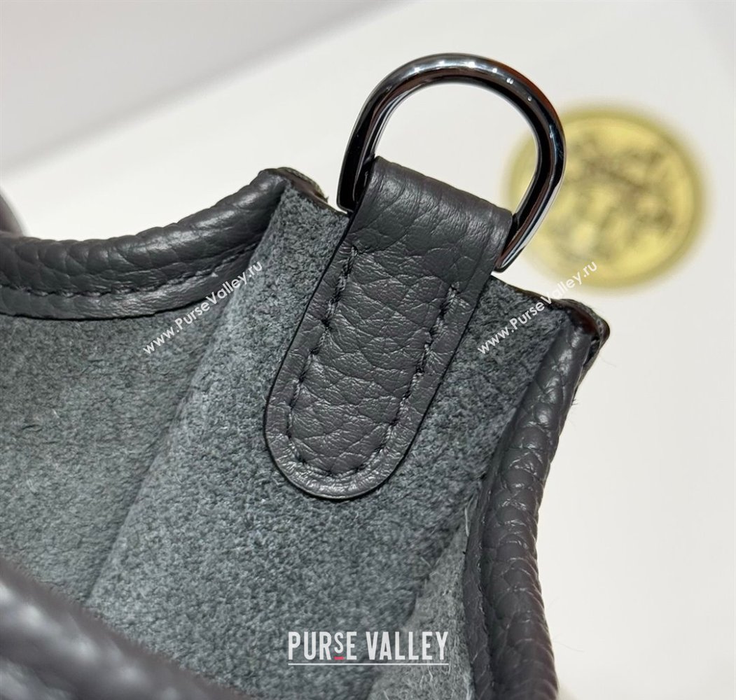 Hermes Evelyne Mini Bag 18cm in Togo Calfskin Leather Graphite Grey 2025 (FL-250808148)