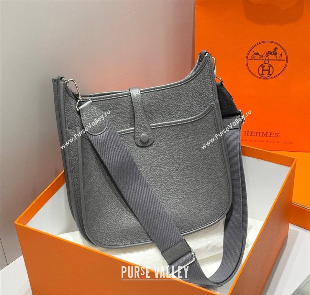 Hermes Evelyne Bag 29cm in Togo Calfskin Leather Graphite Grey 2025 (FL-250808113)