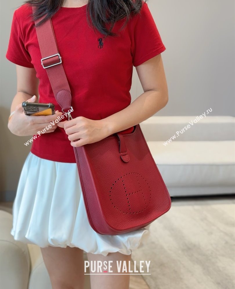 Hermes Evelyne Bag 29cm in Togo Calfskin Leather Stone Red 2025 (FL-250808114)
